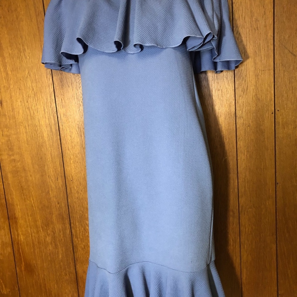 LuLaRoe waffle texture blue Cici dress XS ⭐️HP⭐️ - Picture 2 of 8